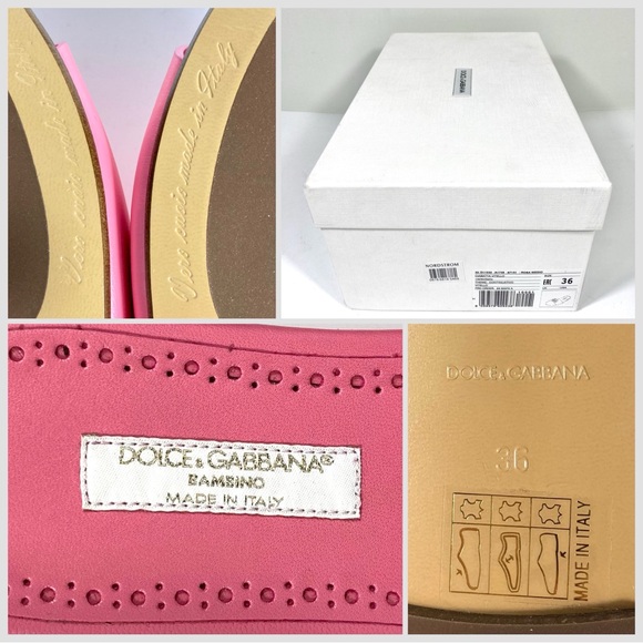 *SOLD* Dolce & Gabbana Bambino Girl's DG Cutout Leather Slide Sandals Pink 36 - Picture 16 of 17